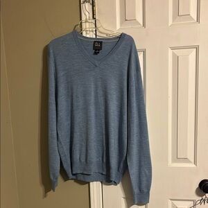 Jos. A. Bank merino wool Blue V-Neck Sweater Soft Knit
